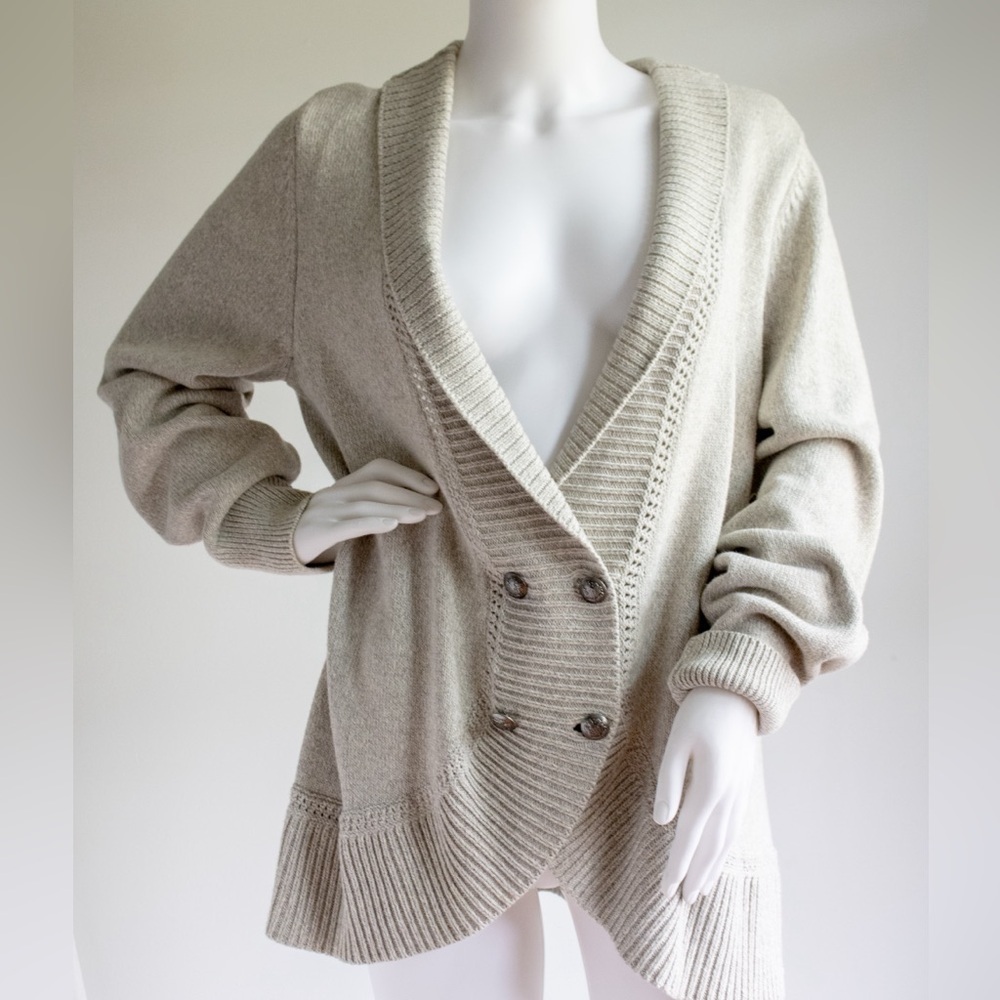 Lauren Ralph Lauren Double Breasted Shawl Collar Women’s Gray Cardigan Size L